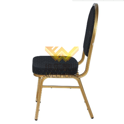 High quality Metal stackable banquet chair with fabric seat for rental